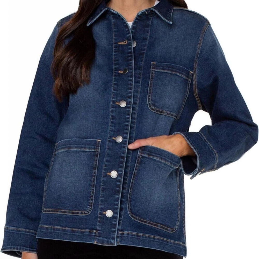Well Worn Dark Blue Jean Jacket